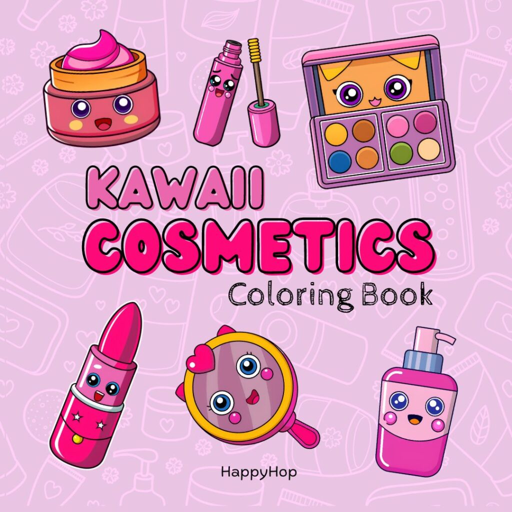 kawaii cosmetics coloring book