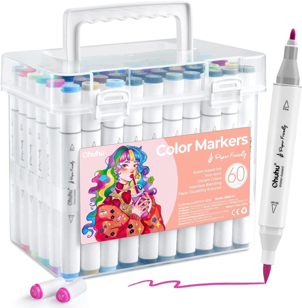 Ohuhu water based Markers Brush and Fine Tip 