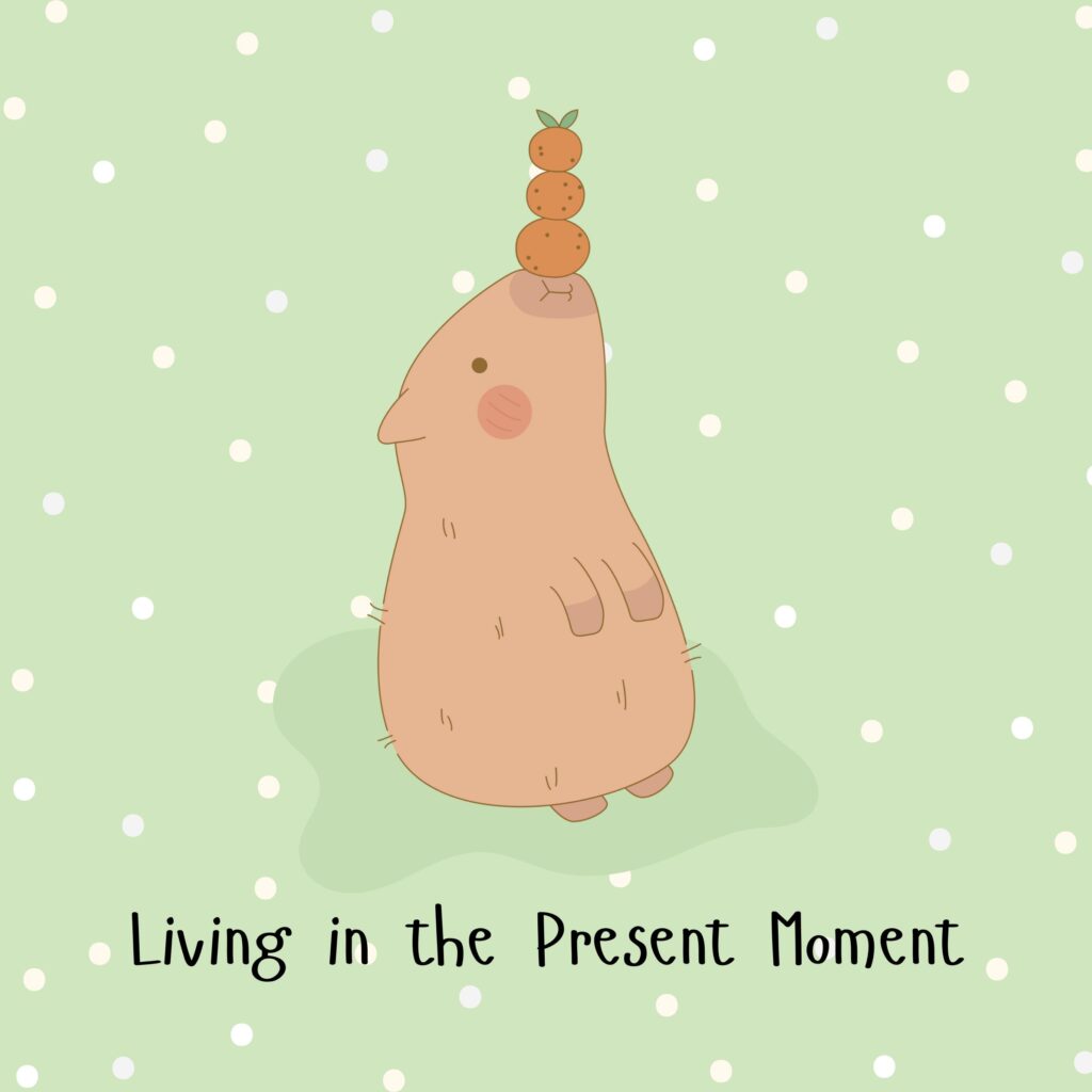 life lesson image with Beaver: living the present moment 